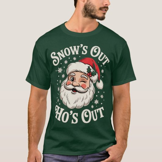 雪が降ったら女の子が出かける Tシャツ (正面)