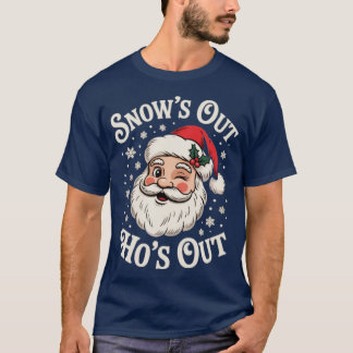 雪が降ったら女の子が出かける Tシャツ