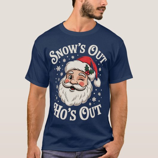 雪が降ったら女の子が出かける Tシャツ (正面)