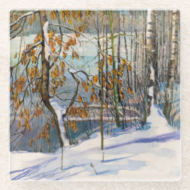 雪が降った ガラスコースター