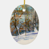 雪が降った セラミックオーナメント (正面)