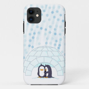 雪が降っている間イグルーのペンギン iPhone 11 ケース