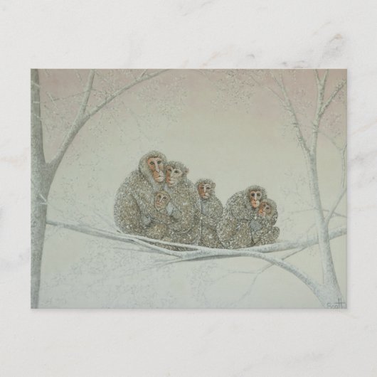 雪が降っている ポストカード (正面)