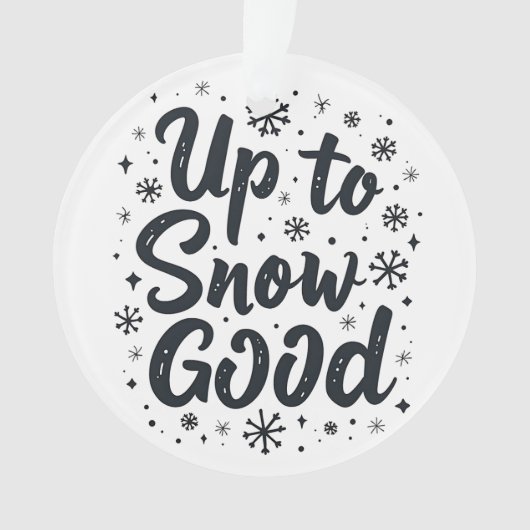 雪が降って最高に楽しいクリスマス スノーフレーク 冬 オーナメント (正面)