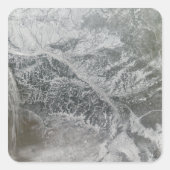 雪が降り積もったぼんやりしたロシア中部のオブ・リを示す スクエアシール (正面)