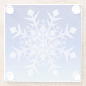 雪が降り続く白い雪片 ガラスコースター (裏面)