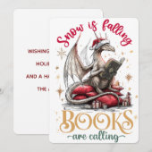 雪が降り、読書の誘い シーズンカード (正面/裏面)