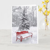 雪が降るといっても聖降誕祭は好い カード (黄色い花)