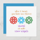 「雪が降るとき」のホリデーカード シーズンカード (正面/裏面)