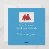 「雪が降るとき」のホリデーカード シーズンカード (裏面)