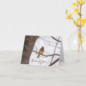 雪が降るとミセス・（鳥）ショウジョウコウカンチョウ考えるが君のことを言う カード (黄色い花)