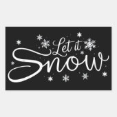 雪が降るのが好きな人へ 雪の結晶 ホリデー メリークリスマス  長方形シール (正面)