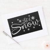 雪が降るのが好きな人へ 雪の結晶 ホリデー メリークリスマス  長方形シール (封筒)
