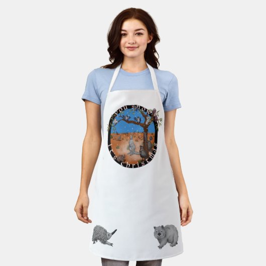 雪が降るのはクリスマスだ、オーストラリアの帰り道だ エプロン (着用した状態)