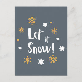 "雪が降るようにして下さいそれが!" 書道のクリスマスのモダンな灰色 シーズンポストカード