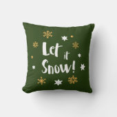 "雪が降るようにして下さいそれが!"  書道のクリスマスの緑 クッション (正面)