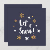 "雪が降るようにして下さいそれが!"  書道のクリスマスの青 シーズンカード (正面/裏面)
