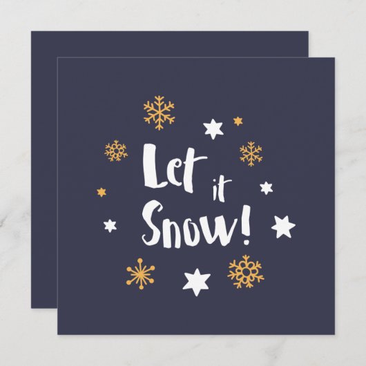 "雪が降るようにして下さいそれが!" 書道のクリスマスの青 シーズンカード (正面/裏面)