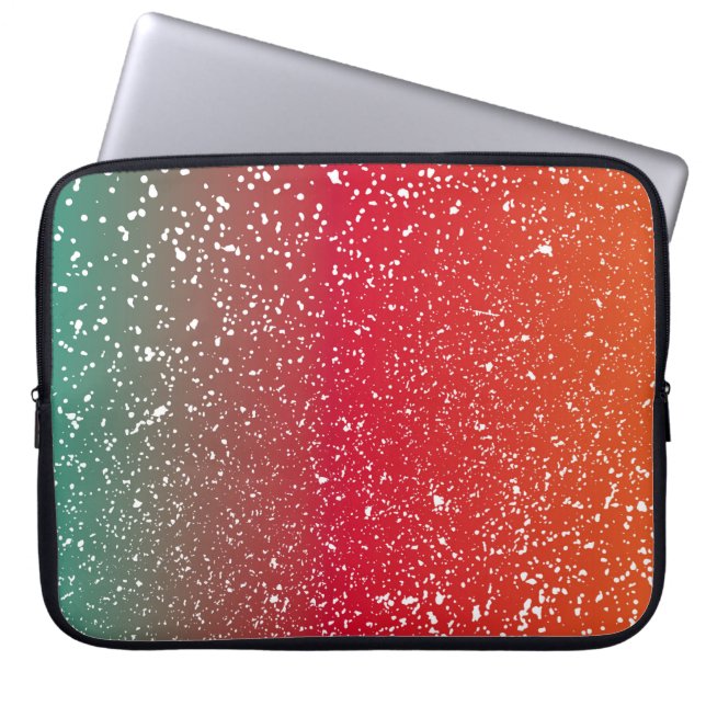 雪が降るカラフル背景vintageabstract, ラップトップスリーブ (正面)