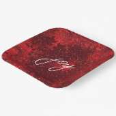 雪が降るクリスマスジョイ赤い雪 ペーパープレート (傾斜あり)