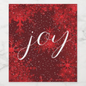 雪が降るクリスマスジョイ赤い雪 ワインラベル (シングルラベル)