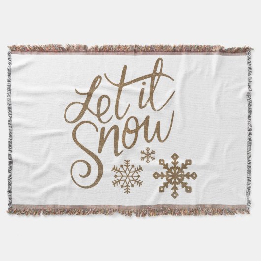 雪が降るシャギーブランケット スローブランケット (正面)