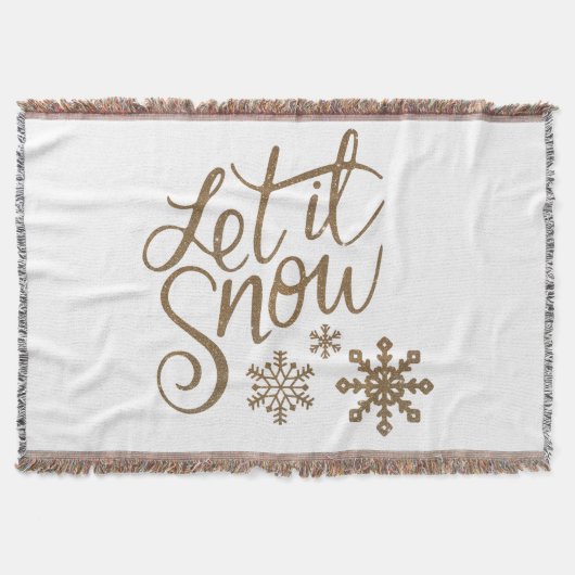 雪が降るシャギーブランケット スローブランケット (正面)