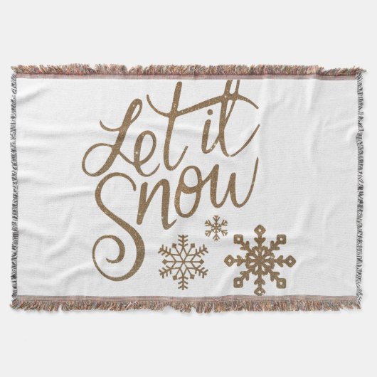 雪が降るシャギーラグブランケット スローブランケット (正面)