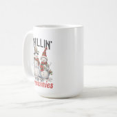 雪が降るチリンかわいい雪だるま コーヒーマグカップ (正面左)