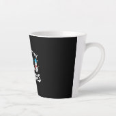 雪が降るチリン – かわいい雪だるま カフェラテマグ (右)