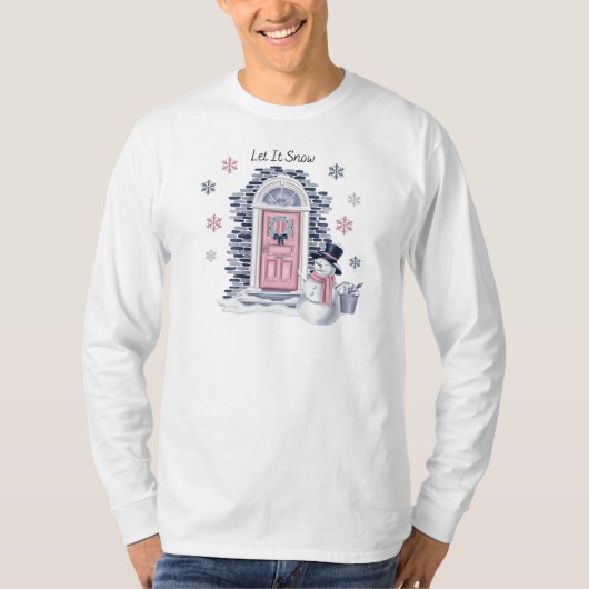 雪が降るロンTシャツ Tシャツ (正面)