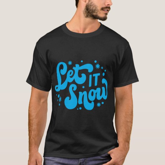 雪が降る冬のデザインTシャツ Tシャツ (正面)