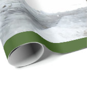 雪が降る冬の森の中の茶色の馬 ラッピングペーパー (ロールコーナー)