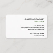 雪が降る冬の森の中の茶色の馬 名刺 (裏面)