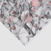 雪が降る木々の古風なクリスマスデコレーション 薄葉紙 (詳細)