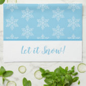 雪が降る雪片の模様 キッチンタオル (折り畳み)