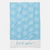 雪が降る雪片の模様 キッチンタオル (縦)