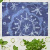 雪が降る雪片 キッチンタオル (折り畳み)