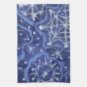 雪が降る雪片 キッチンタオル (縦)