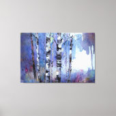 雪が降る魔法の樺の木 キャンバスプリント (正面)