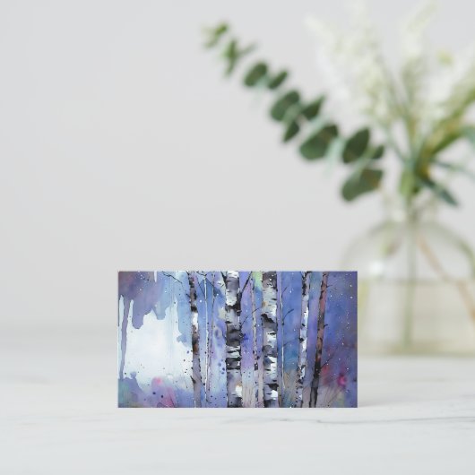 雪が降る魔法の樺の木 名刺 (スタンド正面)
