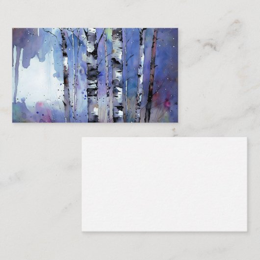 雪が降る魔法の樺の木 名刺 (正面/裏面)