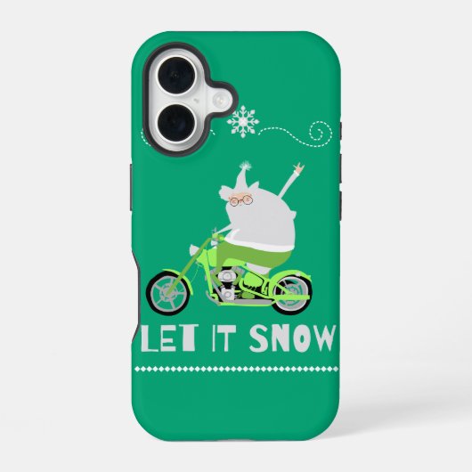 雪が降る 緑 iPhone 16ケース (裏面)