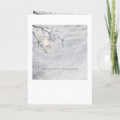 雪きらめく冬の結婚式の写真サンキューカード サンキューカード (裏面)