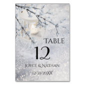 雪きらめく冬ウエディングテーブル番号カード テーブルナンバー (裏面)