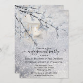 雪きらめく冬婚約パーティ  招待状 (正面/裏面)