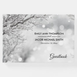 雪きらめく氷の冬の結婚式 ゲストブック