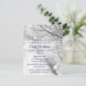 雪きらめく氷ウィンターウェディングブライダルシャワー 招待状 (スタンド正面)