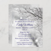 雪きらめく氷ウィンターウェディングブライダルシャワー 招待状 (正面/裏面)