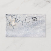 雪きらめく灯の冬の結婚式座席表 プレイスカード (正面)